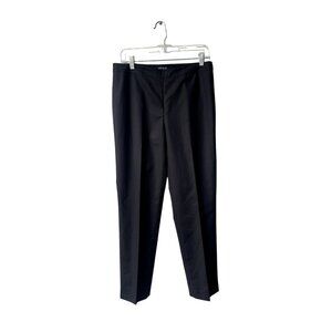 Lafayette 148 Suit Side Zip Black Crop  Sz8 Pleated Ankle Trouser Dress Pant